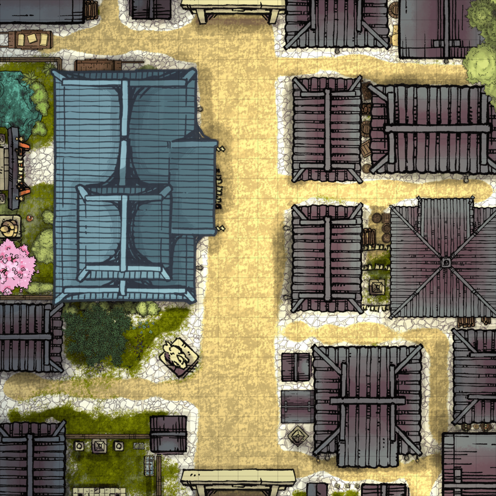 Inn and Streets of Tsuma Day and Night