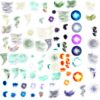 All magic storm ominous clouds rainbow lighting storms plasma magic orbs nebulas virtual tabletop magic effects assets on white