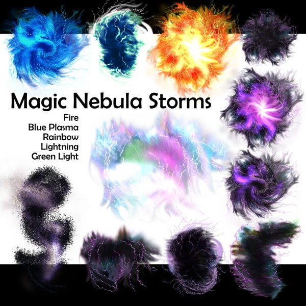 Magic Lighting Storms and Nebulas VTT magic effects science fiction assets