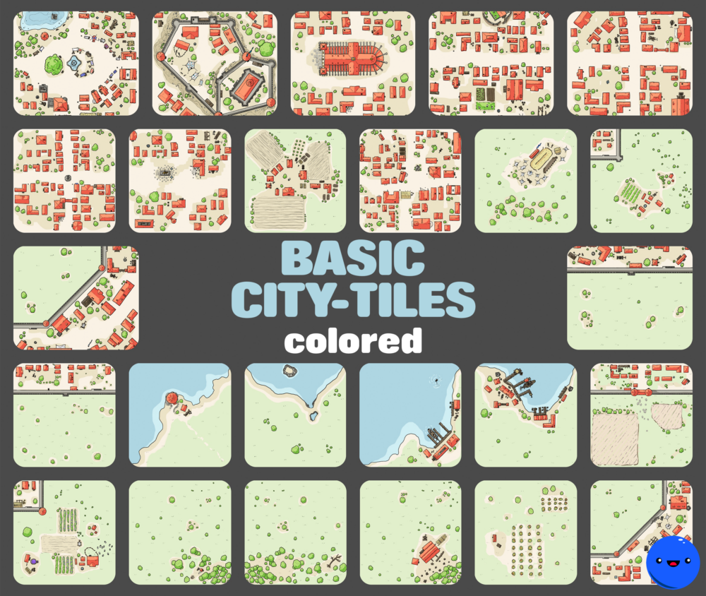 BluBerrey's Basic City Tiles | Colored