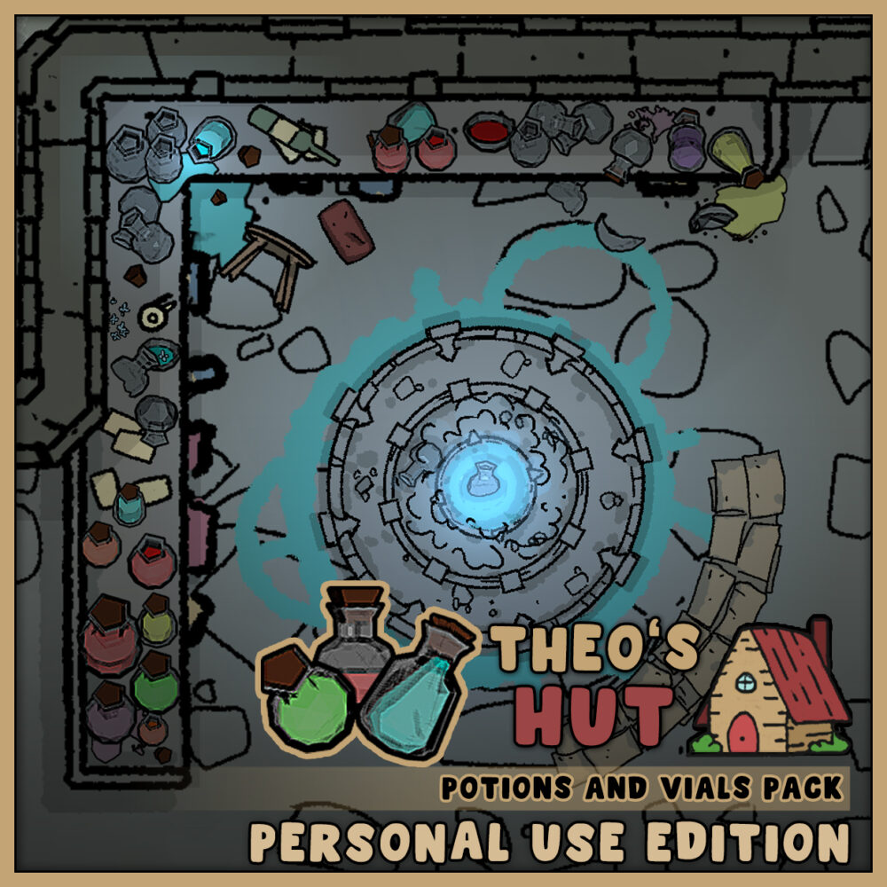 Theo’s Hut – Potions and Vials Pack One – Personal Use Edition