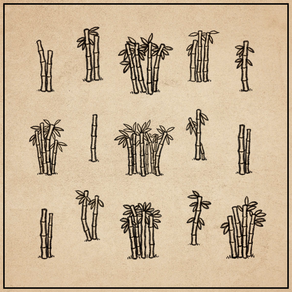 Bambooes in dotty style