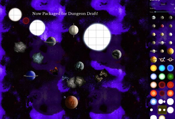 Solar System Space Galaxy Object and Terrain pack for Dungeon Draft