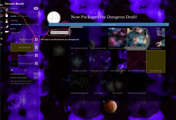 Solar System Space Galaxy Object and Terrain pack for Dungeon Draft