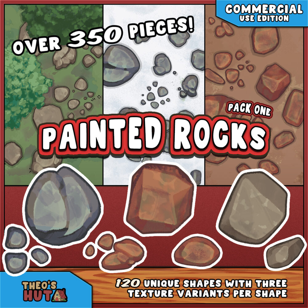 Theo’s Hut – Painted Rocks Pack One – Commercial Use Edition