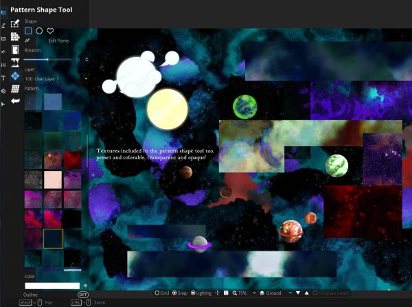 Colorful space planets and nebulae and stars for DungeonDraft science fiction sci fi battlemapping for game masters space terrain alpha transparency png