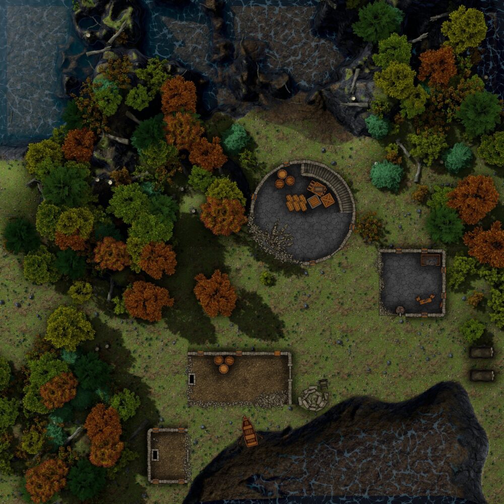 Ruined Lighthouse and out buildings