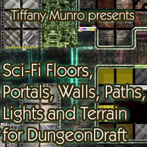 sci-fi floors, portals, walls, terrain, paths, lights for DungeonDraft