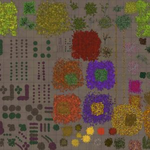 Trees, leaves and weeds autumn spring summer fall grass and foliage for Dungeon Draft battlemaps TTRPG
