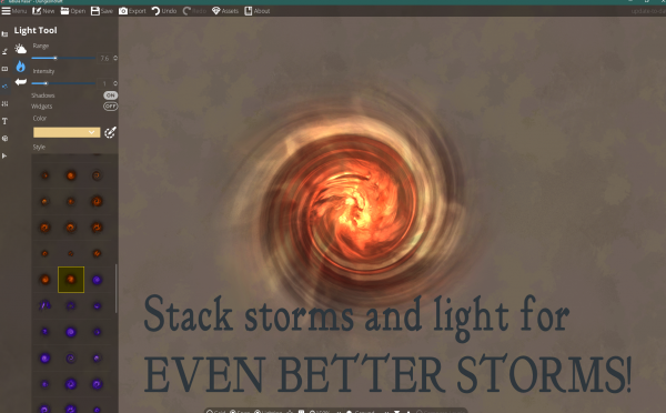 Dungeon Draft magic storms whirlpool maelstrom lights and colorable assets