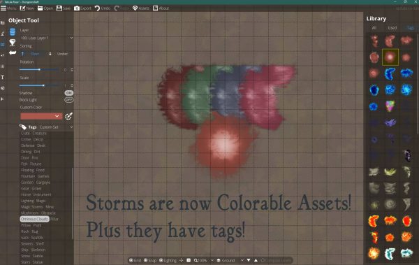 Magic Storms for Dungeon Draft update colorable assets and lighting