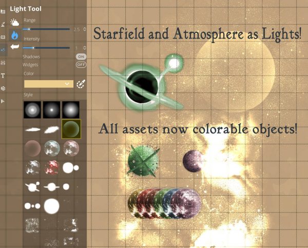 Solar System for dungeondraft colorable planet objects rings moons asteroids suns black hole nebula starfield background