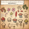 fairy tale mushrooms houses and lollipop trees