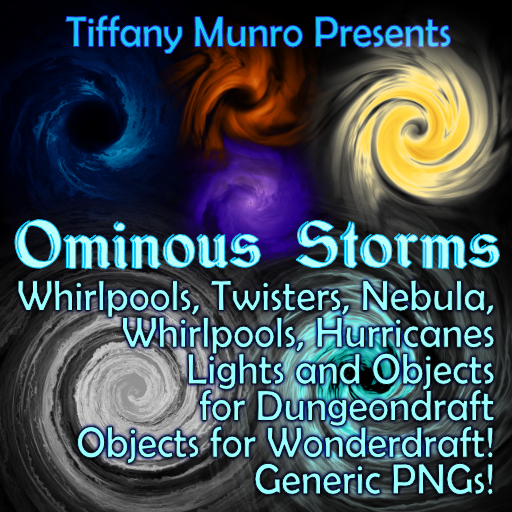 Ominous Storms Whirlspools Twister, Nebula, Whirlpools and Hurricanes, Lights and Objects for Dungeondraft, Objects for Wonderdraft, PNG pack