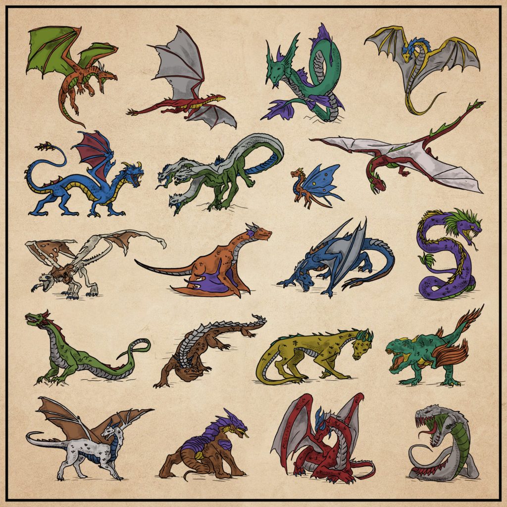 20 types of dragonic creatures