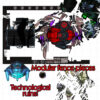 sci-fi infrastructure rubble and ruins destroyed version for DungeonDraft demo map towers, tanks, mining, security, fences, robots