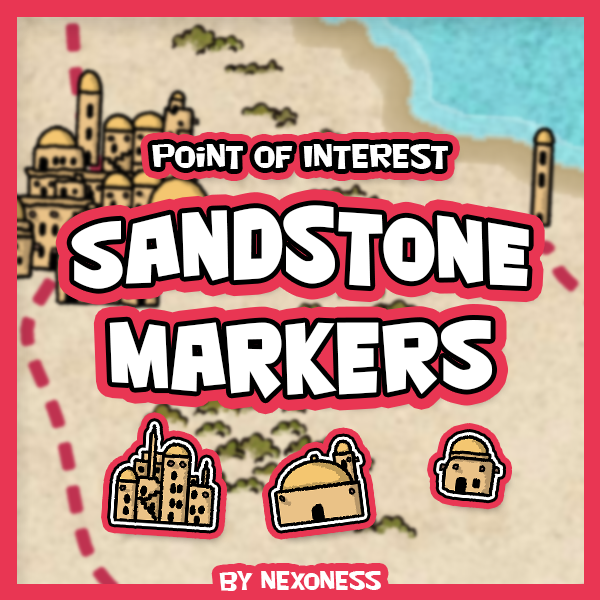 A collection of 21 individually hand-drawn sandstone structures to mix and match to form entire villages and settlements. 