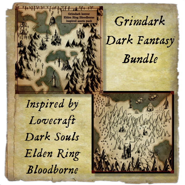 horror lovecraft mythos elden ring Bloodborne assets Wonderdraft Dark Souls