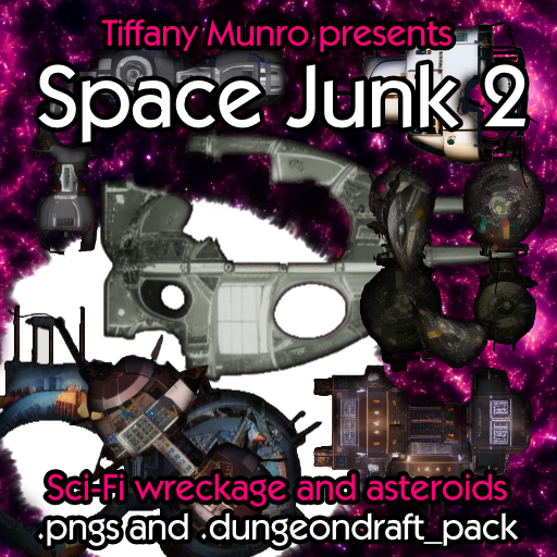 Space Junk 2 space wreckage rubble sci-fi trash asteroids and suns for DungeonDraft and .pngs cartographyassets science fiction cartography assets map making battlemap scifi battlemap