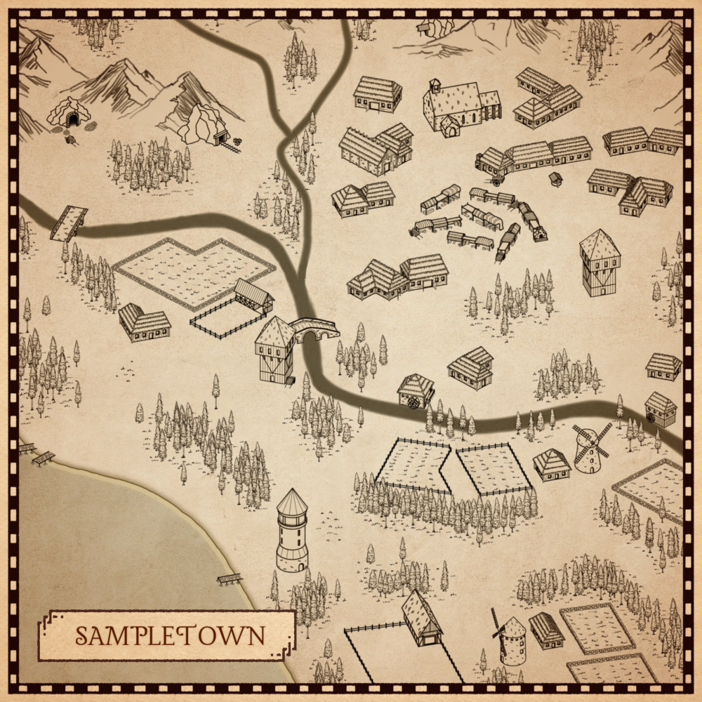 DAIA'S VILLAGE PACK 3 - REDONE: Medieval Bridges, Towers, Lighthouses, Mines, Markets, Wells, Furnaces, Docks & Carts - Image 3