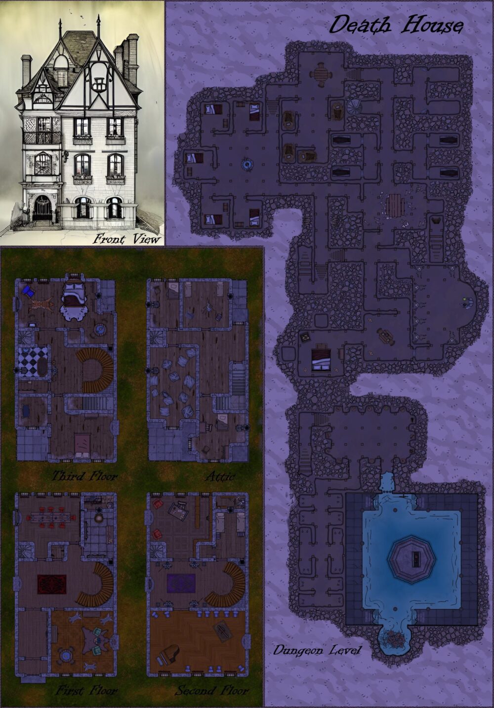 Death House: Curse of Strahd Battle Map | 30 x 43 - Image 2