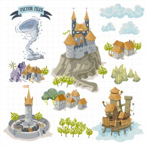 Fantasy adventure map illustrations