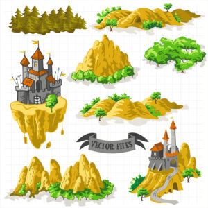 Fantasy adventure map vector and PNG illustrations 7
