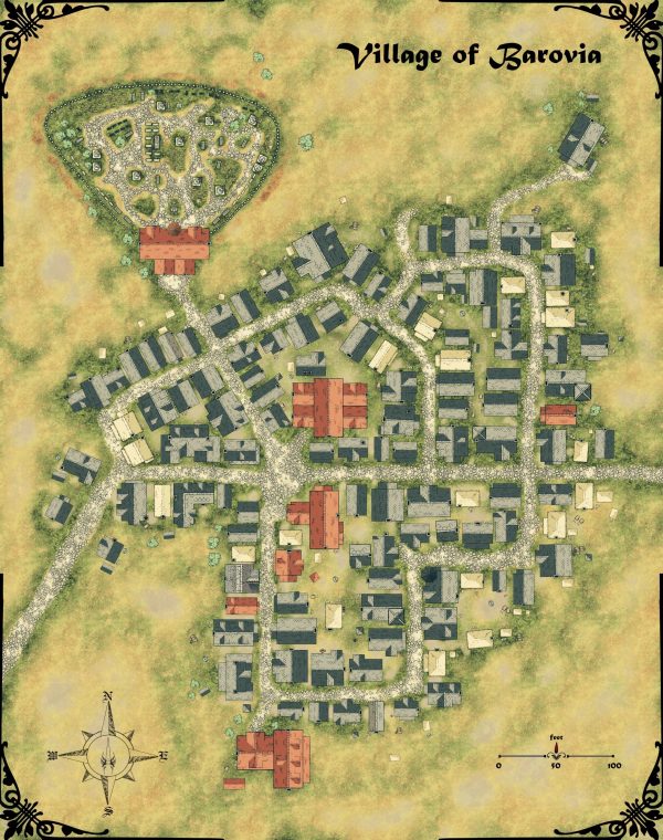 Village Of Barovia Curse Of Strahd Map CartographyAssets   Village Of Barovia With Scale 3 Scaled 600x760 