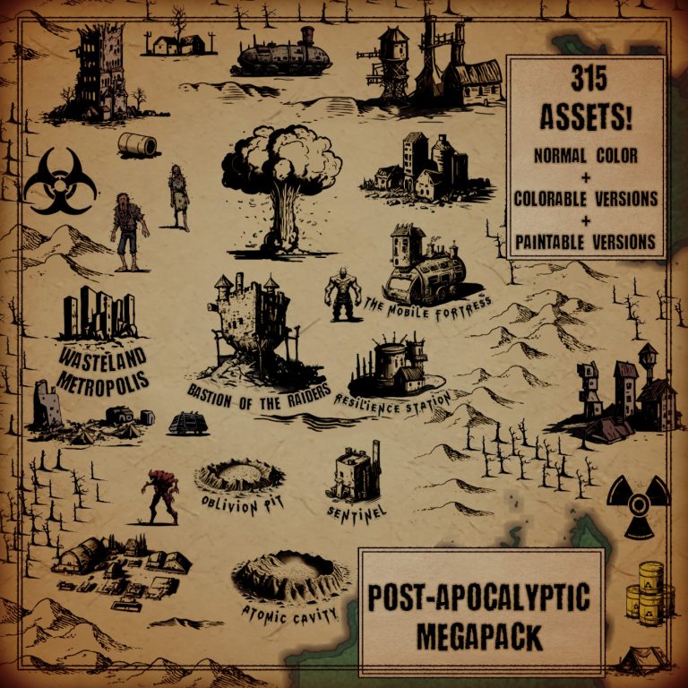 Surviving the Apocalypse: A Brand New Megapack of Post-Apocalyptic Fantasy Map Assets !