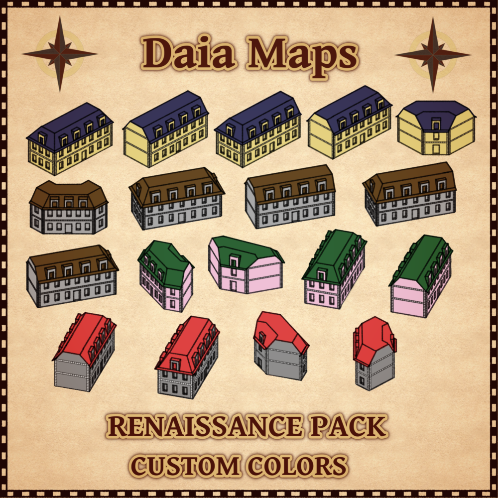 DAIA'S RENAISSANCE PACK - CUSTOM COLOR: 18 Buildings Building Symbols
