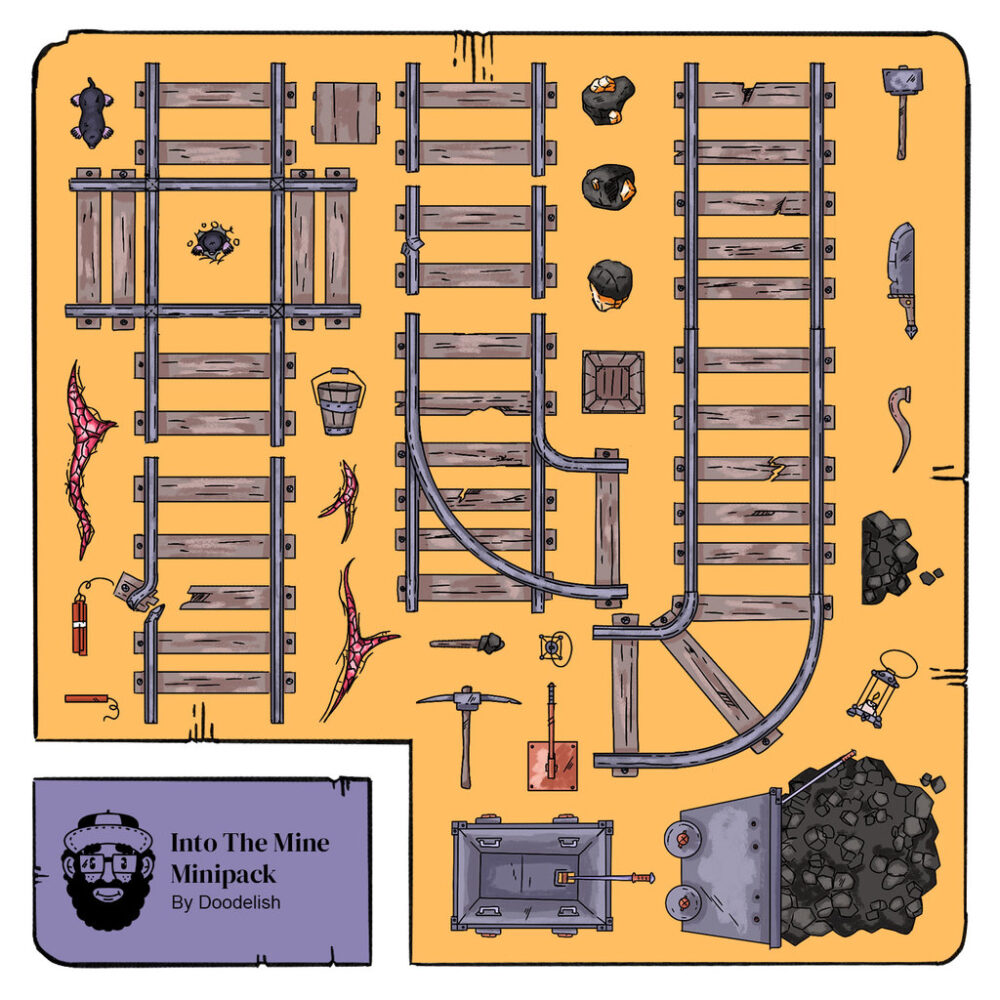 Into The Mine - Minipack [Dungeondraft Object] Doodelish