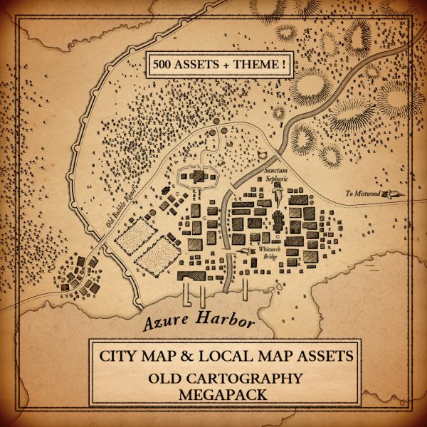 Fantasy city map assets for Wonderdraft