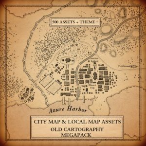 wonderdraft buildings local map assets, old cartography
