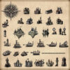 Wonderdraft assets, steampunk fantasy map assets, industrial, victorian