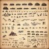 vintage cartography assets, wonderdraft assets and symbols, battles, battlefield units, war