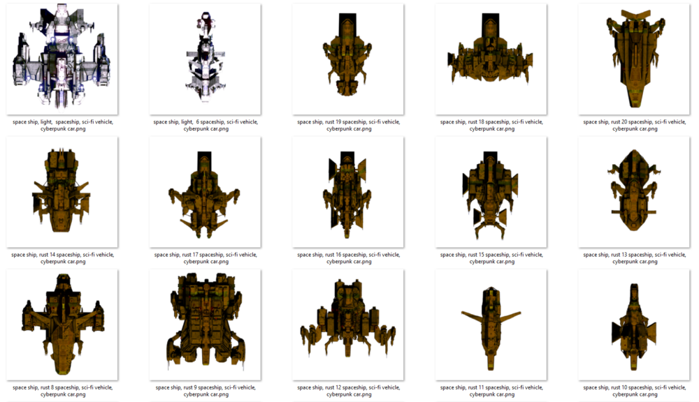 Space ships 2 for dungeon draft dungeondraft_pack other world mapper sci-fi science fiction cyberpunk vehicle tokens
