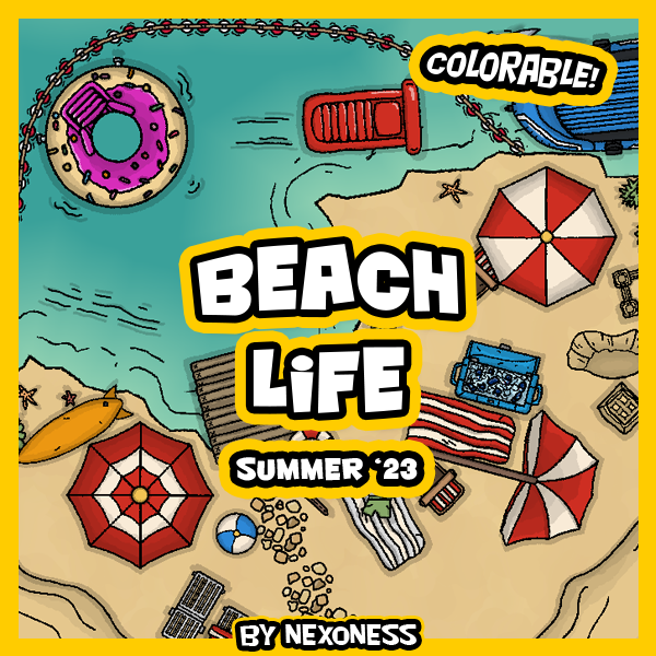 Beach Life ’23 Summer themed assets CartographyAssets