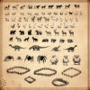 wonderdraft assets, old cartography symbols, farm animals, wildlife, beasts, giant spiders, cattle pens