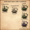 wonderdraft assets, vintage cartography, treehouse settlements, elven town and cities assets