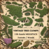 Wonderdraft assets, tree clumps, trees, forests, woods, old cartography