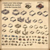 wonderdraft assets, old cartography fantasy map assets, medieval walled cities, medieval walled towns