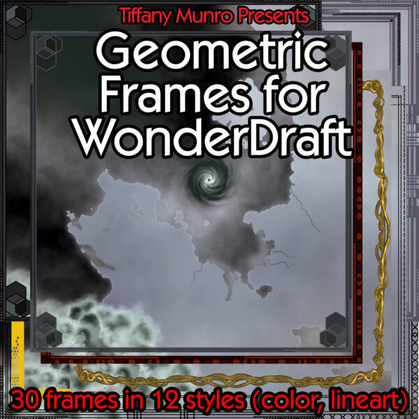 Geometric Frames for WonderDraft fancy frame modern sci-fi fantasy Tiffany Munro feed the multiverse
