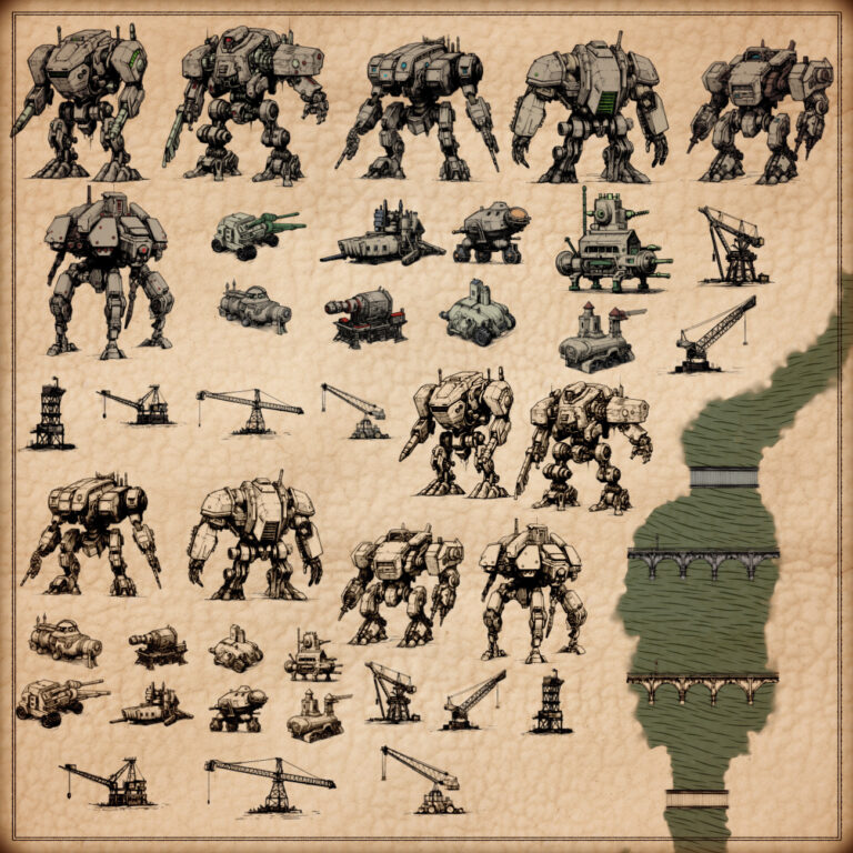 steelpunk cyberpunk, dieselpunk futuristic sci-fi modern fantasy map assets for Wonderdraft