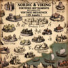 wonderdraft assets, viking, nordic and norse settlements, villages and towns, old cartography
