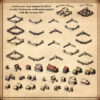 wonderdraft assets, vintage old cartography assets for fantasy maps, orcish and barbaric settlements and towns