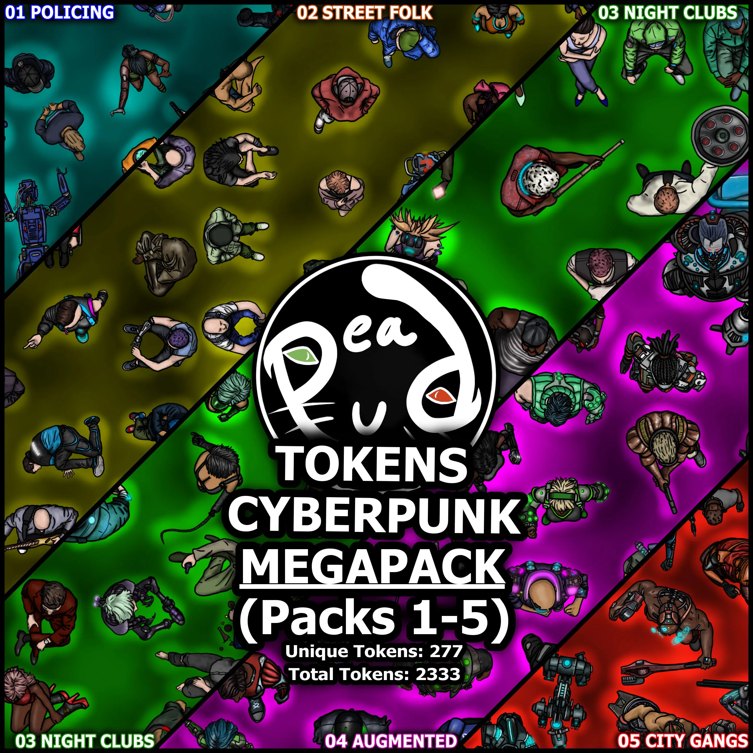 Tokens Cyberpunk Megapack Cartographyassets