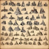 wonderdraft assets, dwarf towns, dwarven settlements, mining towns, mountains, cartography symbols, dwarven towns