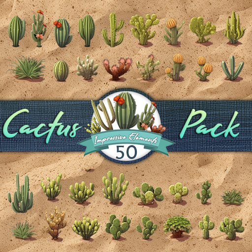 🌟 Impressive Elements: Cactus Pack bring a desert-inspired aesthetic to your projects.