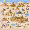 Medieval European map engraving and woodcut style vector cartography landmark illustrations