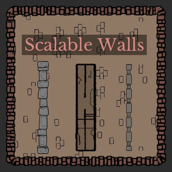 Scale walls by length and width.